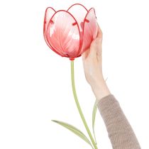 Artikel Gartenstecker Tulpe Glas Wunderschöne Deko für Garten und Balkon 94cm