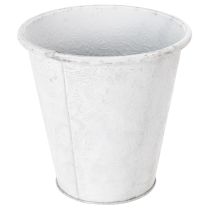 Artikel Gefäß mit Ornamenten, Pflanztopf, Metallübertopf Weiß Ø18,5cm H18cm
