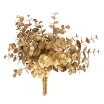 Artikel Kunstpflanze Eukalyptus Goldfarbener Deko Zweig für Tischdeko 24cm