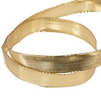 Artikel Geschenkband Gold mit Drahtkante 15mm 25m