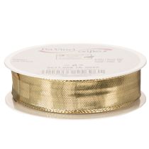 Artikel Geschenkband Gold mit Drahtkante 25mm 25m