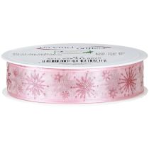 Artikel Geschenkband Sterne Weihnachtsband Rosa 25mm 20m