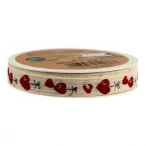 Artikel Geschenkband Herzen Deko Baumwollband 15mm 20m