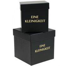 Geschenkbox „Eine Kleinigkeit“ Eckig Schwarz 14/12cm 2er-Set