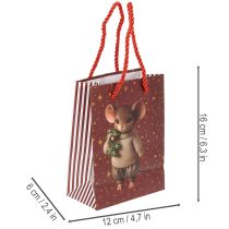 Artikel Geschenktasche Weihnachten Maus-Motiv 16cm 2St