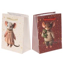 Artikel Geschenktasche Weihnachten Maus-Motiv 16cm 2St