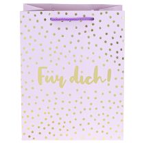 Artikel Geschenktüte mit Henkeln „Für dich!“ Papier Lila 18×10×23cm 2St