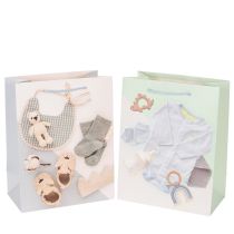 Artikel Geschenktasche Baby Junge Ideal für Babygeschenke zur Geburt 23cm 2St
