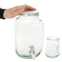 Artikel Getränkespender Glas mit Zapfhahn Set mit 4 Trinkgläsern H25,5cm