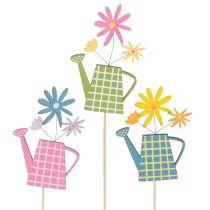 Artikel Gießkannenstecker für frühlingshafte Dekoration im Garten oder Blumentöpfen 12St