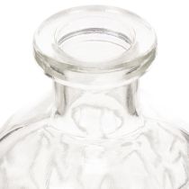 Artikel Glasflasche mit Rautenmuster Dekoflasche Vase klein 13cm 6St