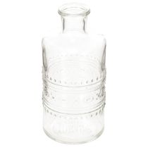Artikel Glasflasche mit Muster zylindrisch klar Dekovase 15cm 6St