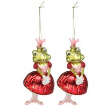 Artikel Froschprinzessin, Christbaumschmuck, Märchendeko, Baumanhänger Echtglas H14cm 2St