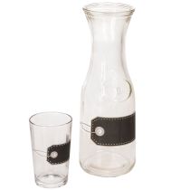 Artikel Glaskaraffe H27cm mit 4 Gläsern H11cm