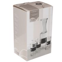 Artikel Glaskaraffe H27cm mit 4 Gläsern H11cm