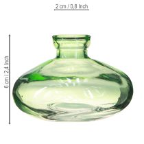 Artikel Glasvase Bauchig Grün Minivasen Glas Ø9cm H6cm 6 St