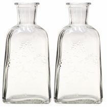 Artikel Glasvase Flaschenvase mit Motiv Vase Glas Klar H19cm 2St