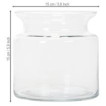 Artikel Glasvase klar Deko-Vase aus Glas mit Rand für Windlicht oder Blumenvase 15cm