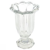 Glasvase Vase mit Fuß Glas Blumenvase Ø13,5cm H22cm