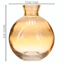 Artikel Glasvasen Bauchig Mini Dekovasen Orange Ø7,5cm H9cm 6 St