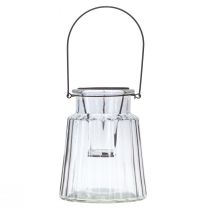 Artikel Glaswindlicht Windlicht mit Henkel Glas Klar Ø14cm H18cm