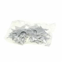 Artikel Glitterstern Silber 9,5/5cm 18 St