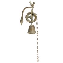 Artikel Glocke aus Metall Wanddeko mit Halterung Antik Patina H58cm