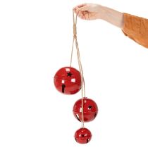 Artikel Rote Metallglocken im 3er-Set Dekoration 14/12/8cm