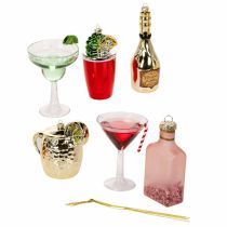Artikel Cocktaildeko zum Aufhängen am Weihnachtsbaum im Miniformat 14cm 6St