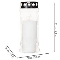 Artikel Grabkerze Windlicht mit schwarzem Deckel 23cm