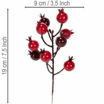 Artikel Kunstzweig Granatapfel mit verzweigten Stielen als Vasenschmuck 19cm 4St