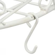 Artikel Hängedeko Metall Tablett mit Haken in Weiß Ø29,5cm H55cm
