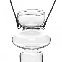 Mini Glasvasen Hängende Vase Metallbügel Glasdeko H10,5cm 4St