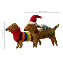 Artikel Deko Hund Dackel Anhänger für Weihnachtsbaum 16cm 2St