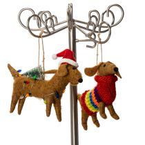 Artikel Deko Hund Dackel Anhänger für Weihnachtsbaum 16cm 2St