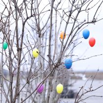 Artikel Ostereier Anhänger für Frühjahrsdekoration Haus oder Garten Bunte Dekorationsartikel 6cm 24St