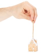 Artikel Lebkuchenhaus Keramik Hängedeko winterliche Weihnachtsdekoration 6cm 3St