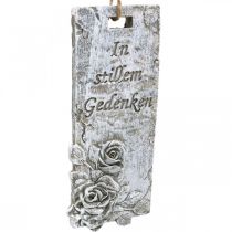 Artikel Grabschmuck Anhänger Rosen Sortiert Grau, Weiß 11,5×5cm 4 St