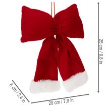 Artikel Dekoschleife Flanell mit Plüschrand zum Aufhängen 25cm