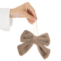 Artikel Dekoschleife Plüsch mit Aufhänger als Hängedeko 16cm 3St