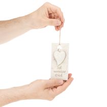 Artikel Anhänger Ich vermisse Dich Herzmotiv Dekoschild für Gedenkfloristik 12cm 3St