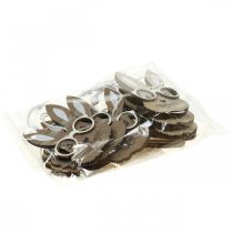 Artikel Holz Anhänger Hase mit Brille Möhre Braun Beige 4×7,5cm 9St