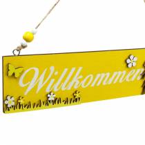 Artikel Willkommensschild mit Biene, Holzdeko, Bienendeko zum Hängen, Willkommen, Türschild 4St