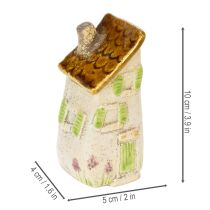 Artikel Keramik Haus Dekoration für Innenbereich und Blumentöpfe Ideales Geschenk 10cm 3St