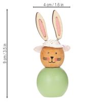 Artikel Osterhase Holzfigur Frühlingsdeko Akzent Wohnaccessoire Mint Grün 9cm 8St