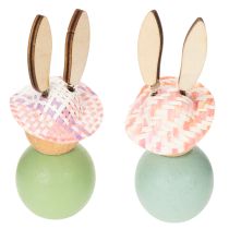 Artikel Holz Osterhasenfiguren Ostern Tischdeko Niedliche Hasenfiguren Frühlingsdeko 9cm 8St