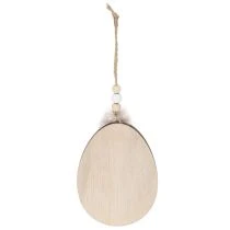 Artikel Hase im Ei Holz Ostereier zum Hängen Weiß Schwarz 10cm 6 St