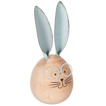 Artikel Holz Hasen Dekofiguren mit Gesicht für verspielte Akzente auf Tisch und Regal 14cm 3St