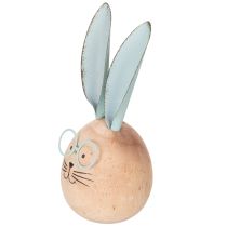 Artikel Holz Hasen Dekofiguren mit Gesicht für verspielte Akzente auf Tisch und Regal 14cm 3St