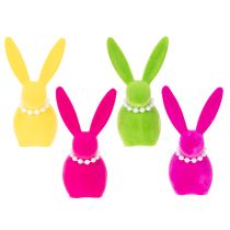 Artikel Osterhase Deko Figur mit Perlenkette perfekt für Wohnzimmer oder Schlafzimmer 13cm 4St